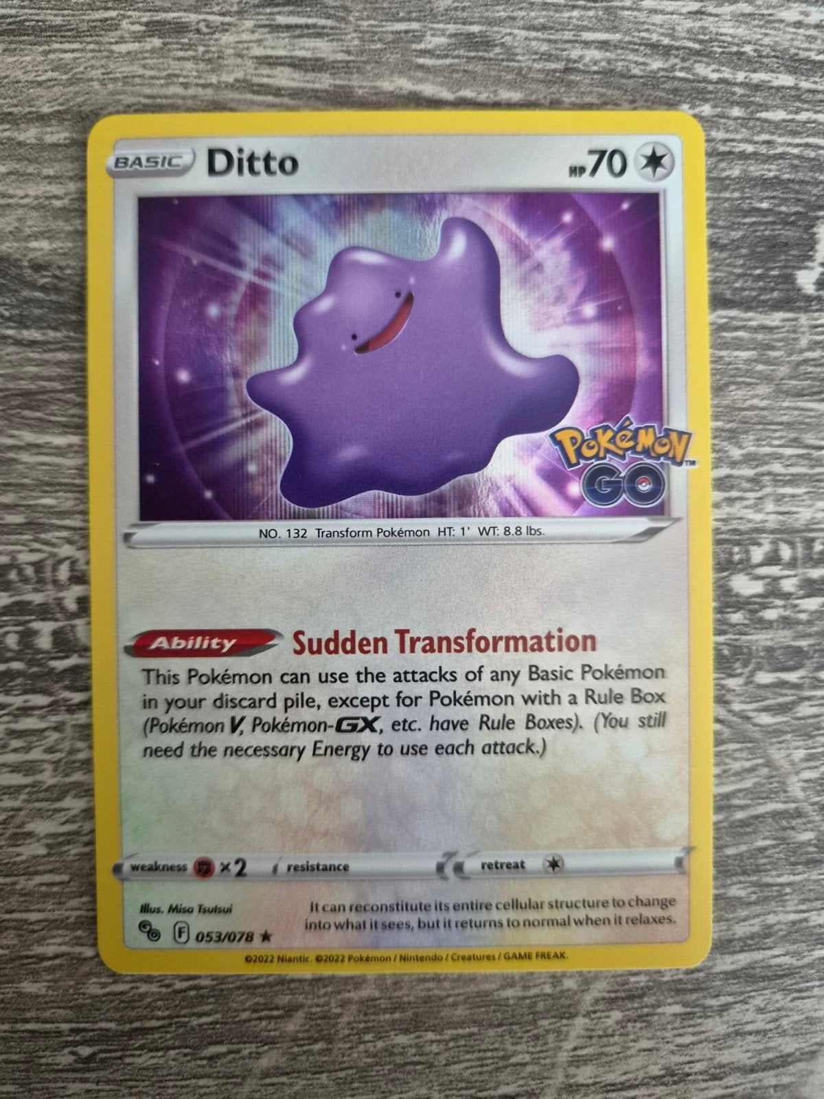 Ditto Pokémon GO 3 stuks beschikbaar, Ophalen of Verzenden, Zo goed als nieuw, Losse kaart, Foil