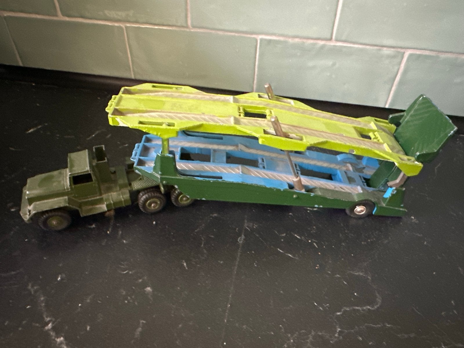 Vintage Corgi Car Transporter met vrachtwagen, Ophalen, Gebruikt