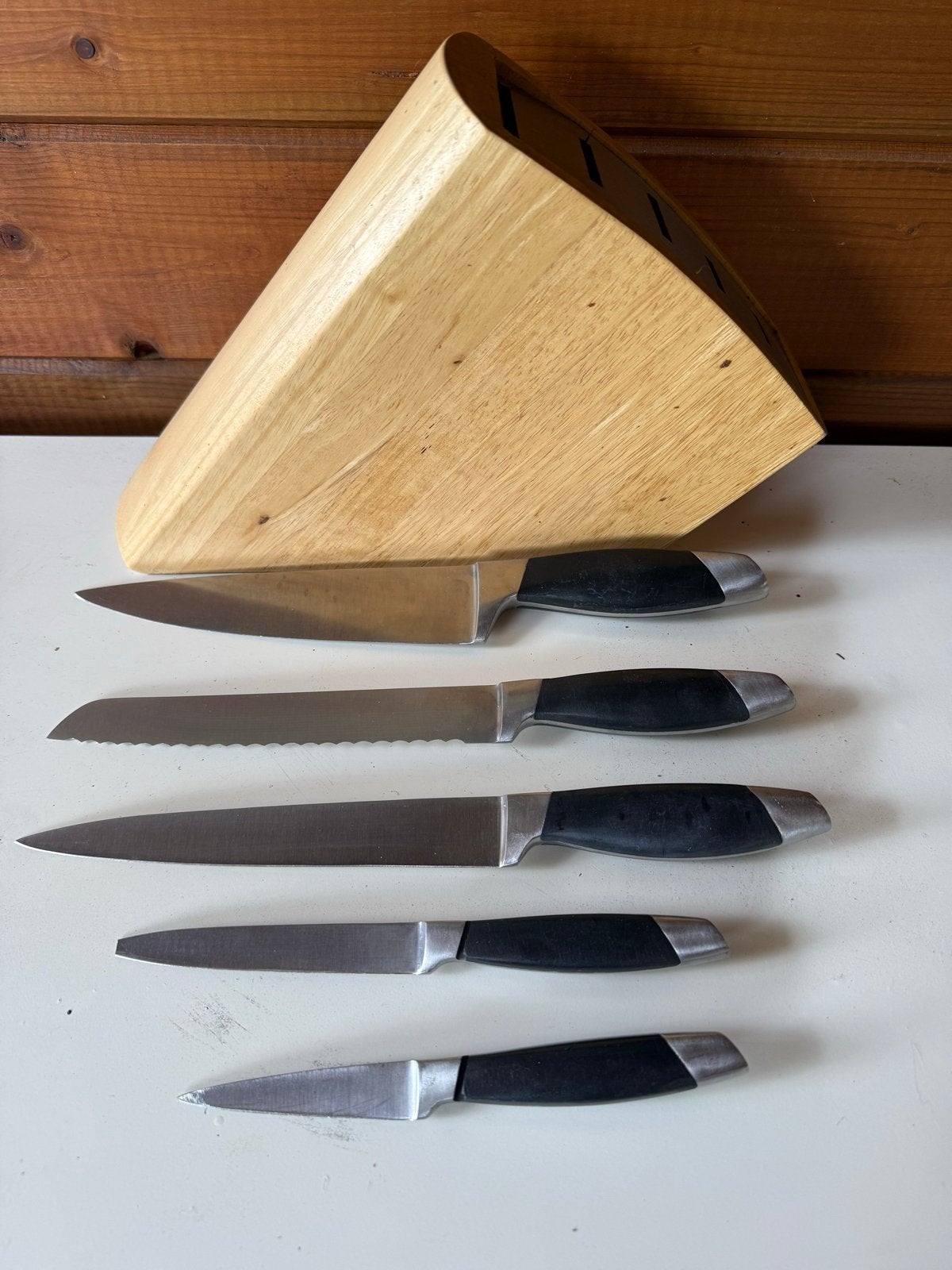 Messenset met houten blok - Diverse messen voor elke taak, Zilver, Ophalen of Verzenden, Metaal, Overige typen