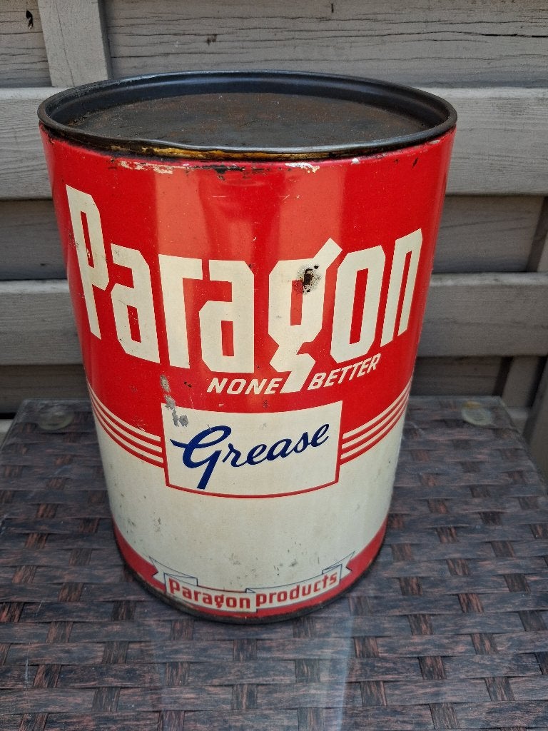 PARAGON GREACE ...blik met inhoud...5 liter, Ophalen of Verzenden, Zo goed als nieuw, Reclamebord