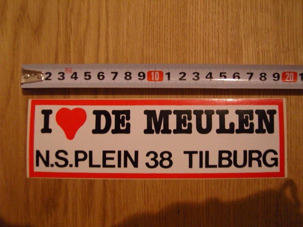 sticker I LOVE DE MEULEN ns plein 38 tilburg, Verzamelen, Ophalen of Verzenden, Zo goed als nieuw