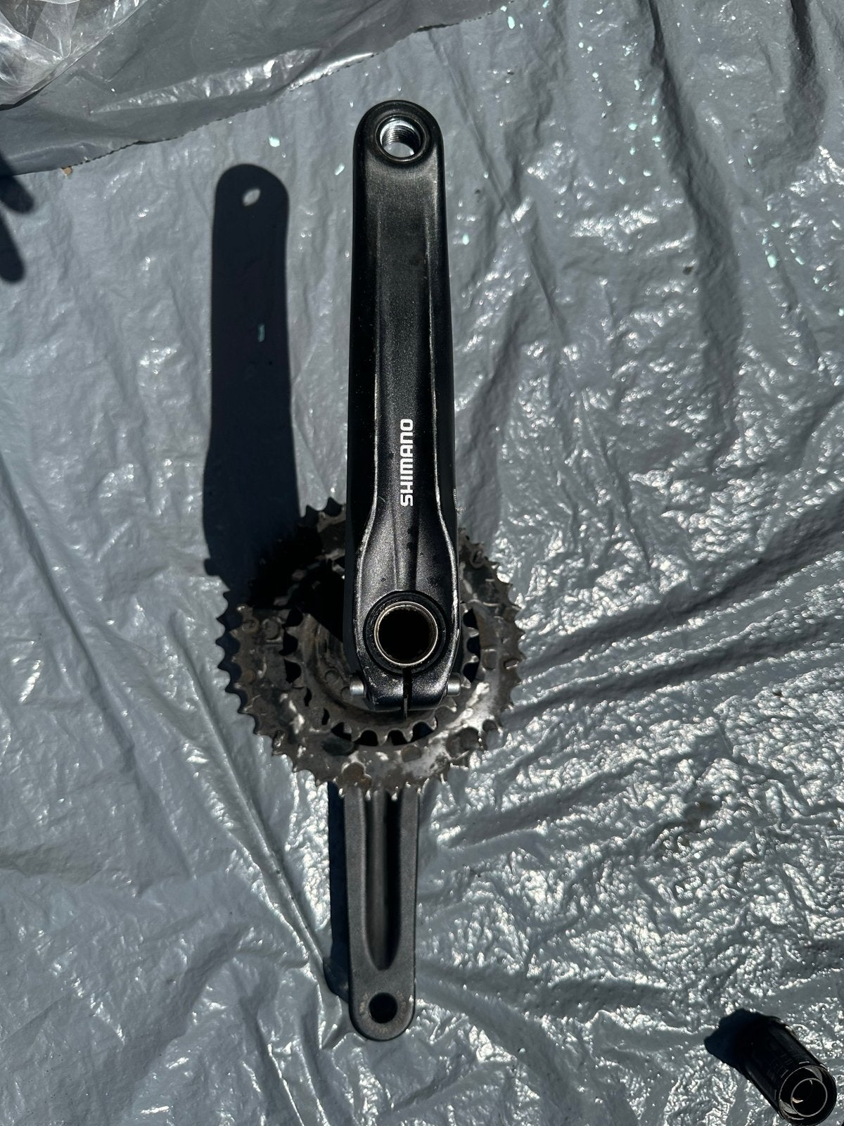 Shimano Crankstel met Kettingbladen - Gebruikt, Crankstel of Pedalen, Gebruikt, Ophalen of Verzenden, Aluminium