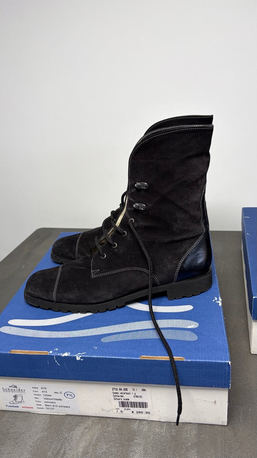 Schneider dames veterboot zwart suède - Maat 7.5 (41.5), Ophalen of Verzenden, Zo goed als nieuw, Zwart, Lage of Enkellaarzen