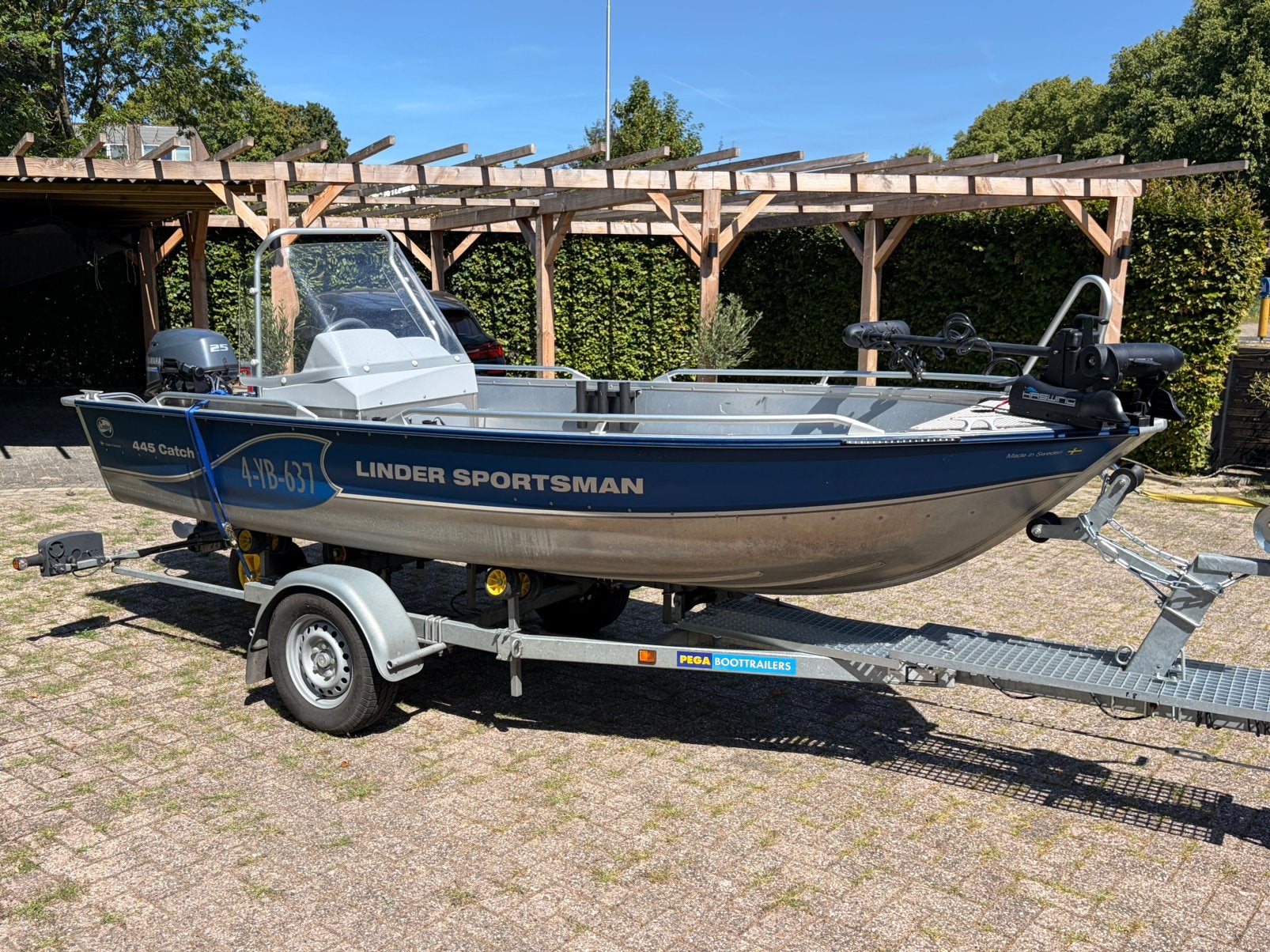 Mooie Linder Sportman Catch 445, 10 tot 30 pk, Met afstandsbediening, Aluminium, Ophalen of Verzenden