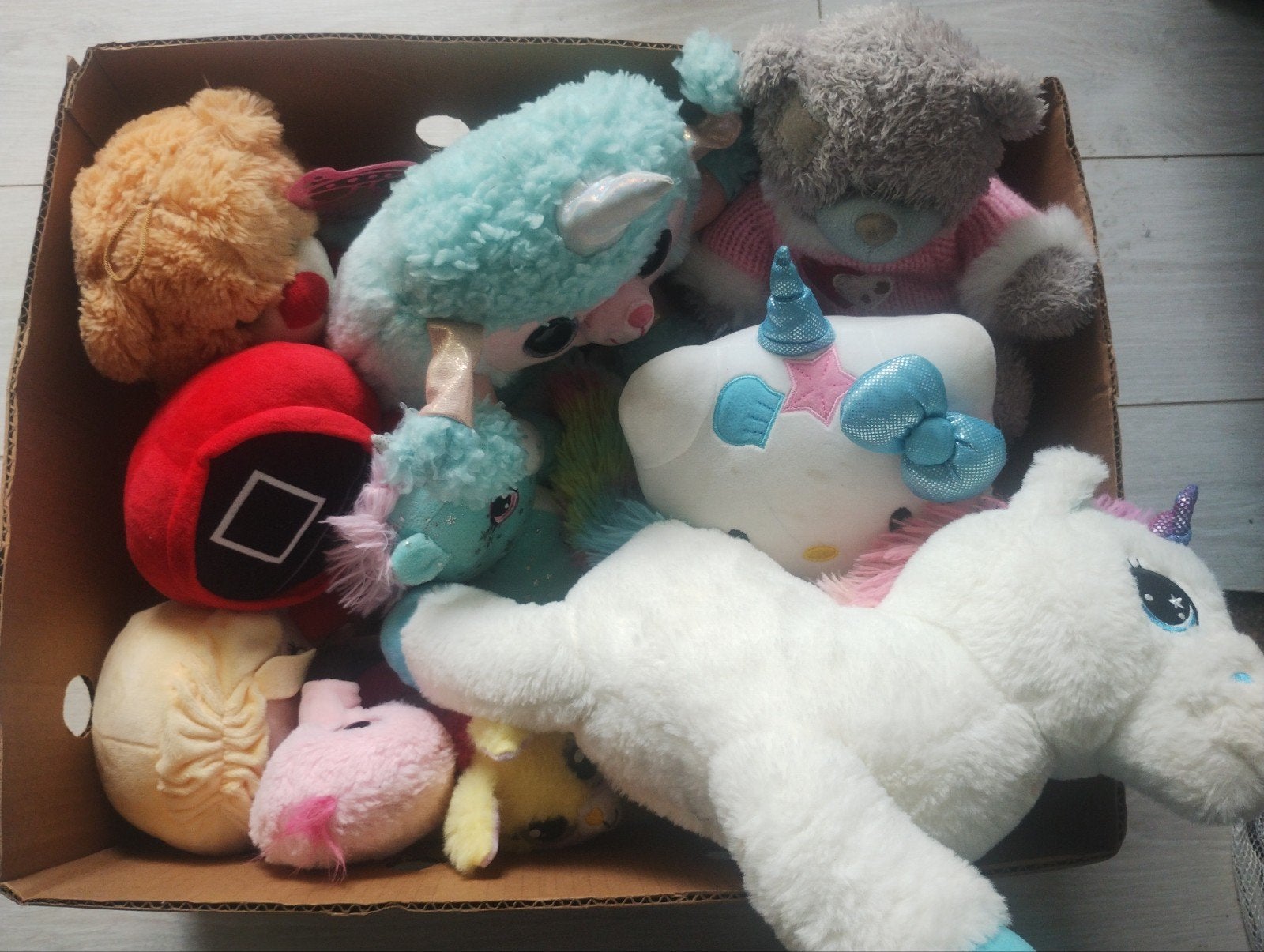 Grote doos vol diverse knuffels, Ophalen, Gebruikt, Overige merken, Overige typen