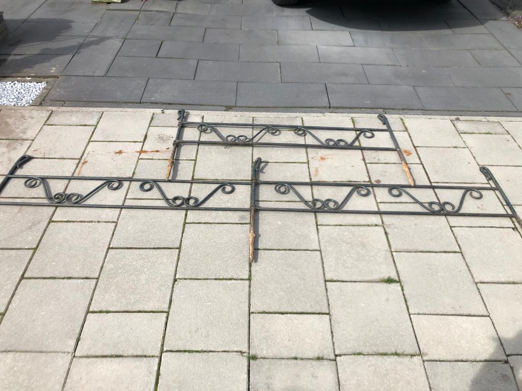 Gietijzeren tuinhekken laag, ouderwets decoratief, Tuin en Terras, Tuinhekken en Hekwerk, Gebruikt, Sierhekwerk, IJzer, Ophalen