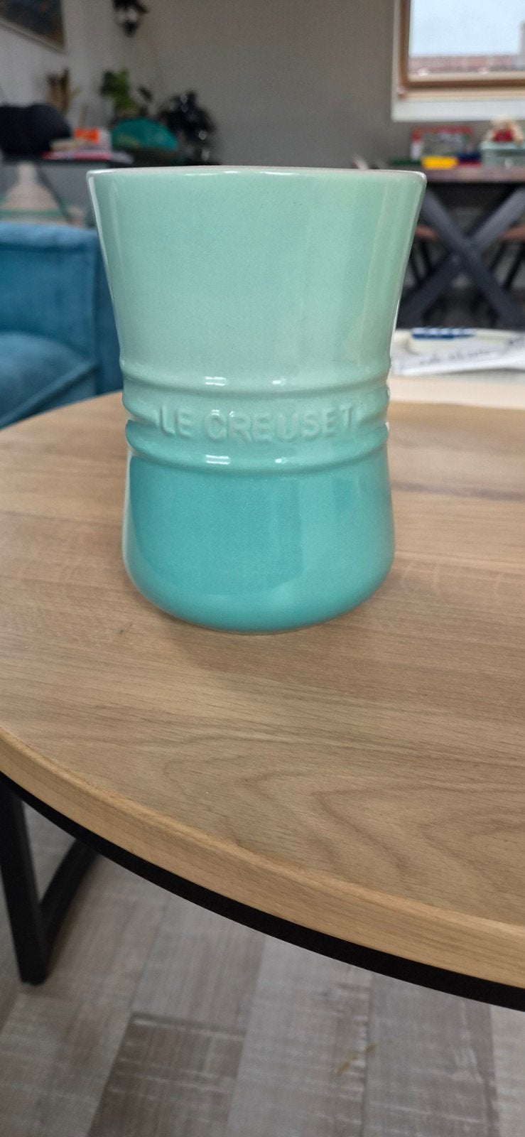 Le creuset spatelpot mint, Le Creuset, Ophalen of Verzenden, Steen/keramiek, Groen