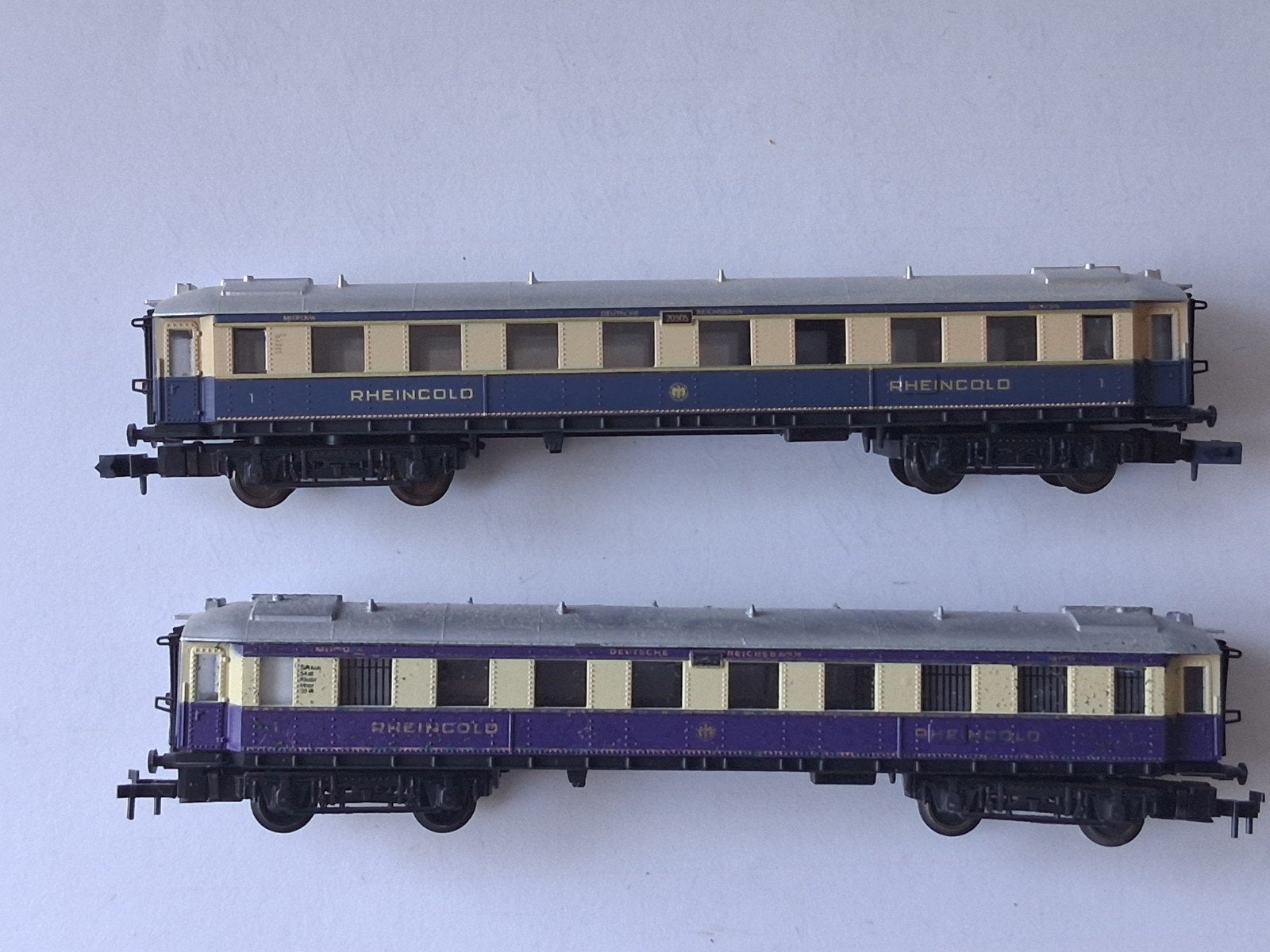 set van 2 rheingold rijtuigen N-spoor, Hobby en Vrije tijd, Modeltreinen | N-Spoor, Arnold, Gebruikt, Gelijkstroom, Wagon