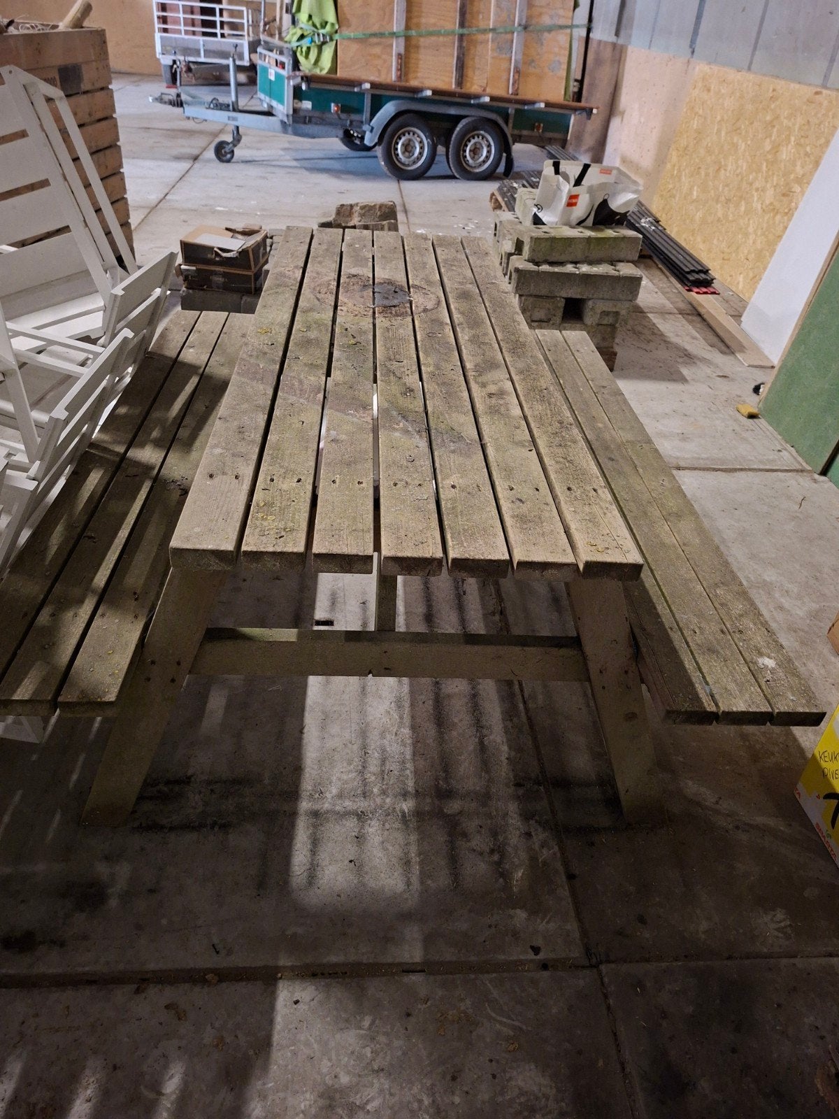 houten picknictafel, Ophalen, Gebruikt, Rechthoekig, Hout