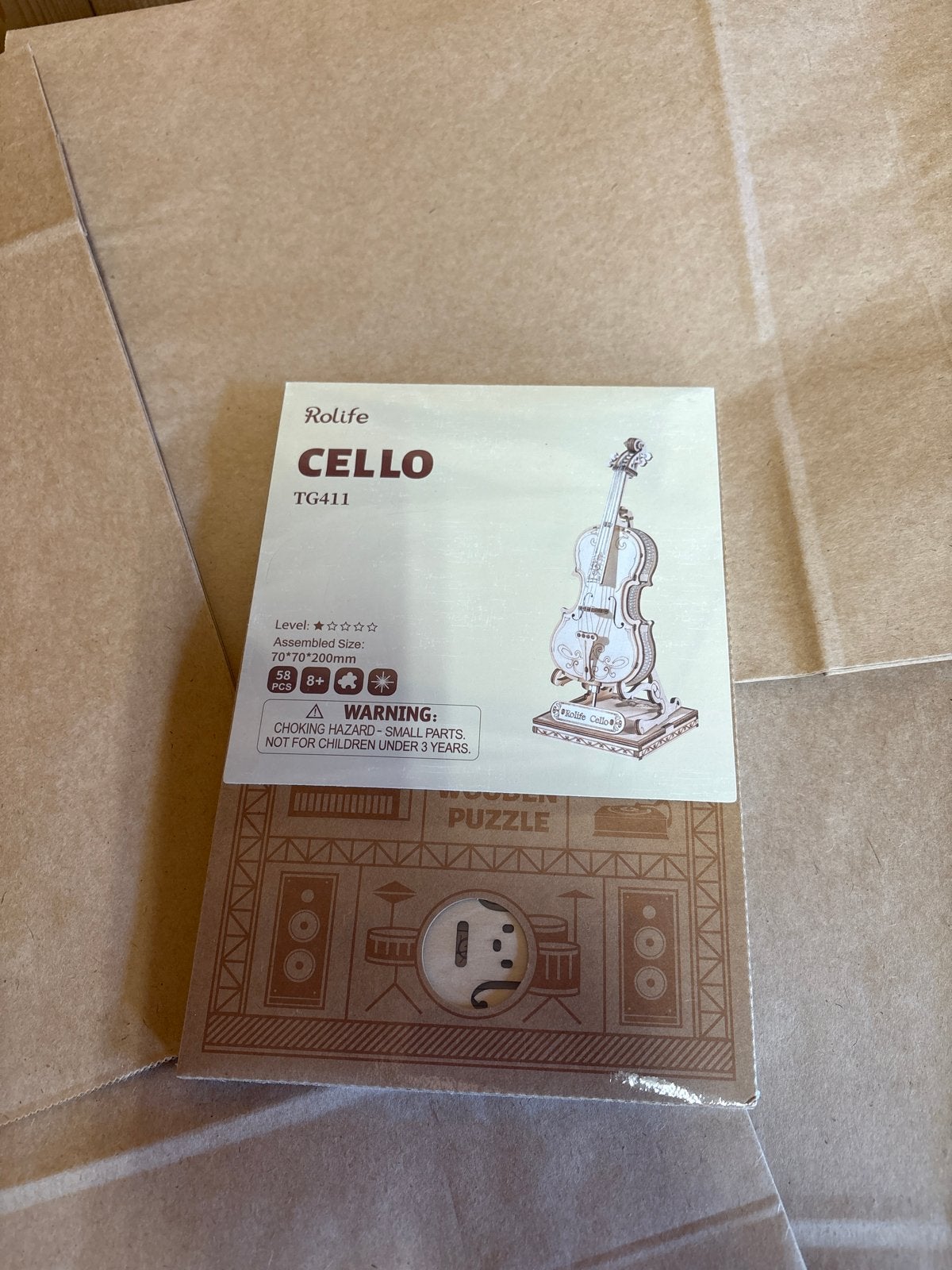 Rolife Cello 3D Houten Puzzel TG411, Ophalen of Verzenden, Nieuw