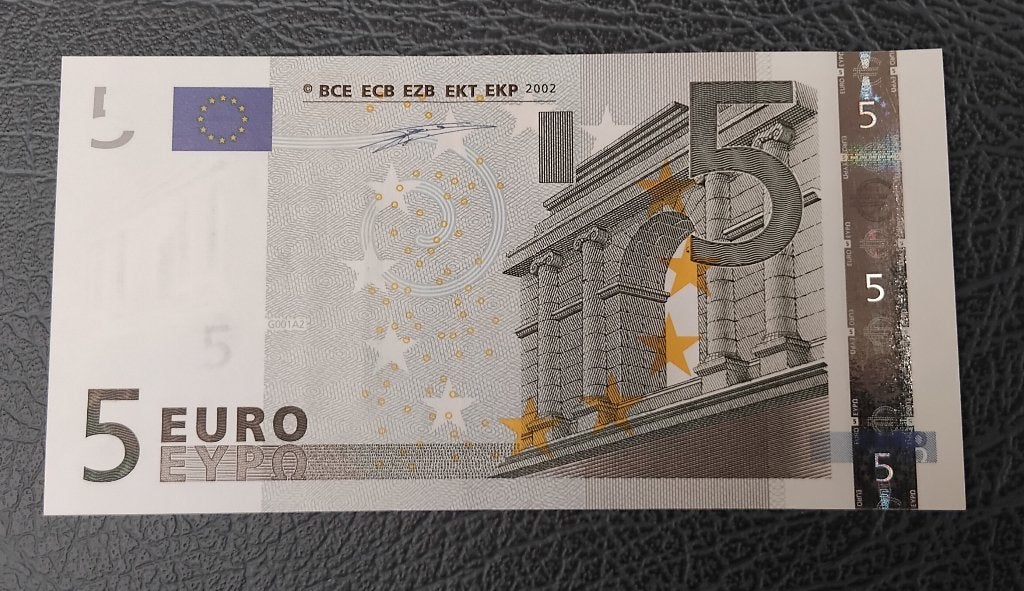 5 Euro P WD G001A2  UNC, Postzegels en Munten, Bankbiljetten | Nederland, Ophalen of Verzenden, Euro's, Los biljet