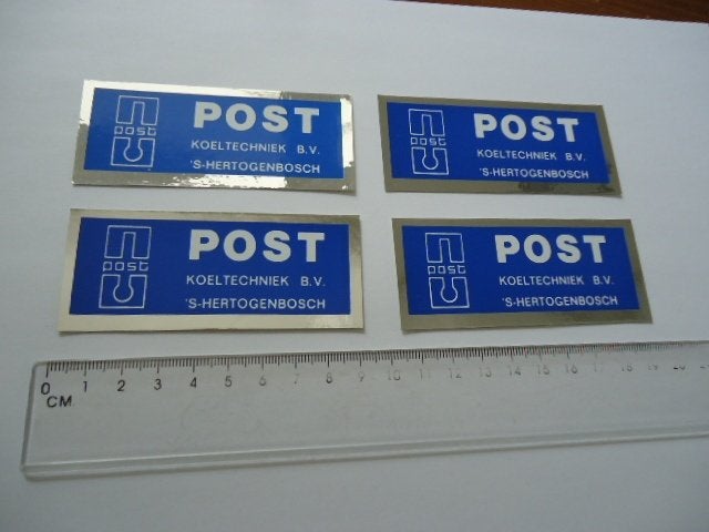 sticker oud POST KOELING koeltechniek den bosch tech retro, Verzenden, Zo goed als nieuw, Bedrijf of Vereniging