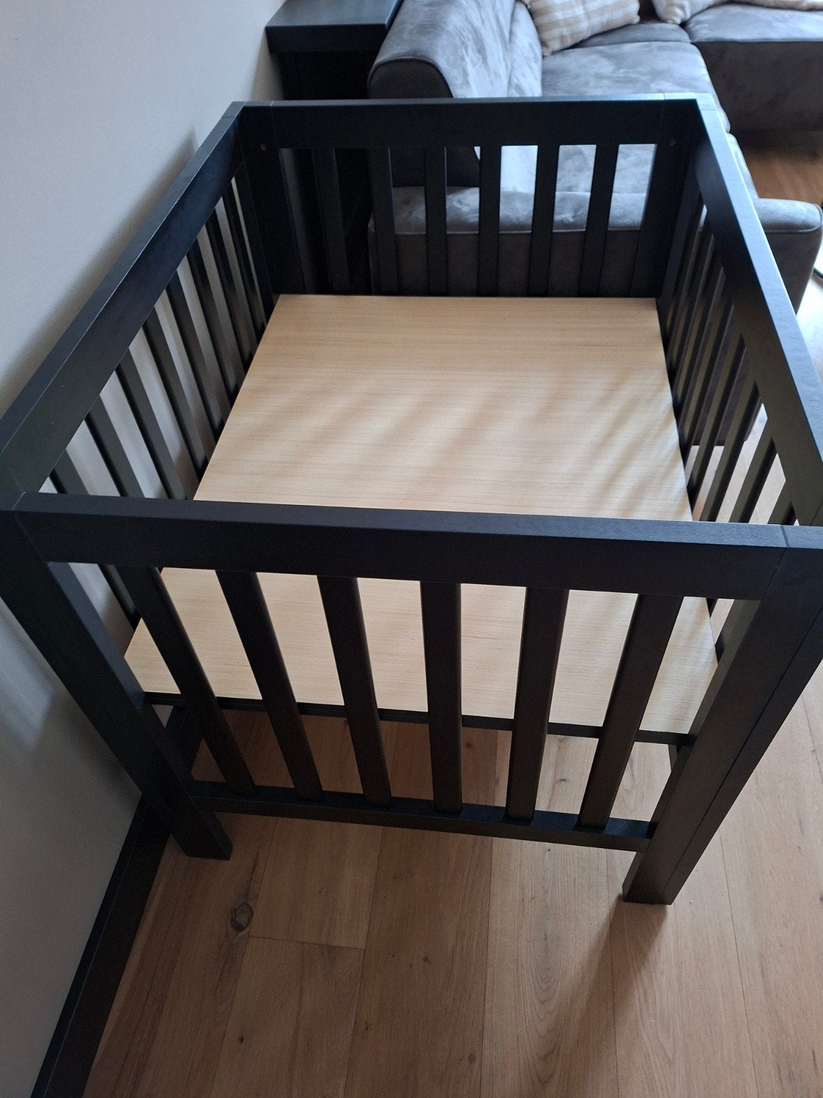 Zwarte box 80x100 in hoogte verstelbaar, Ophalen, Zo goed als nieuw, Rechthoekig, In hoogte verstelbaar