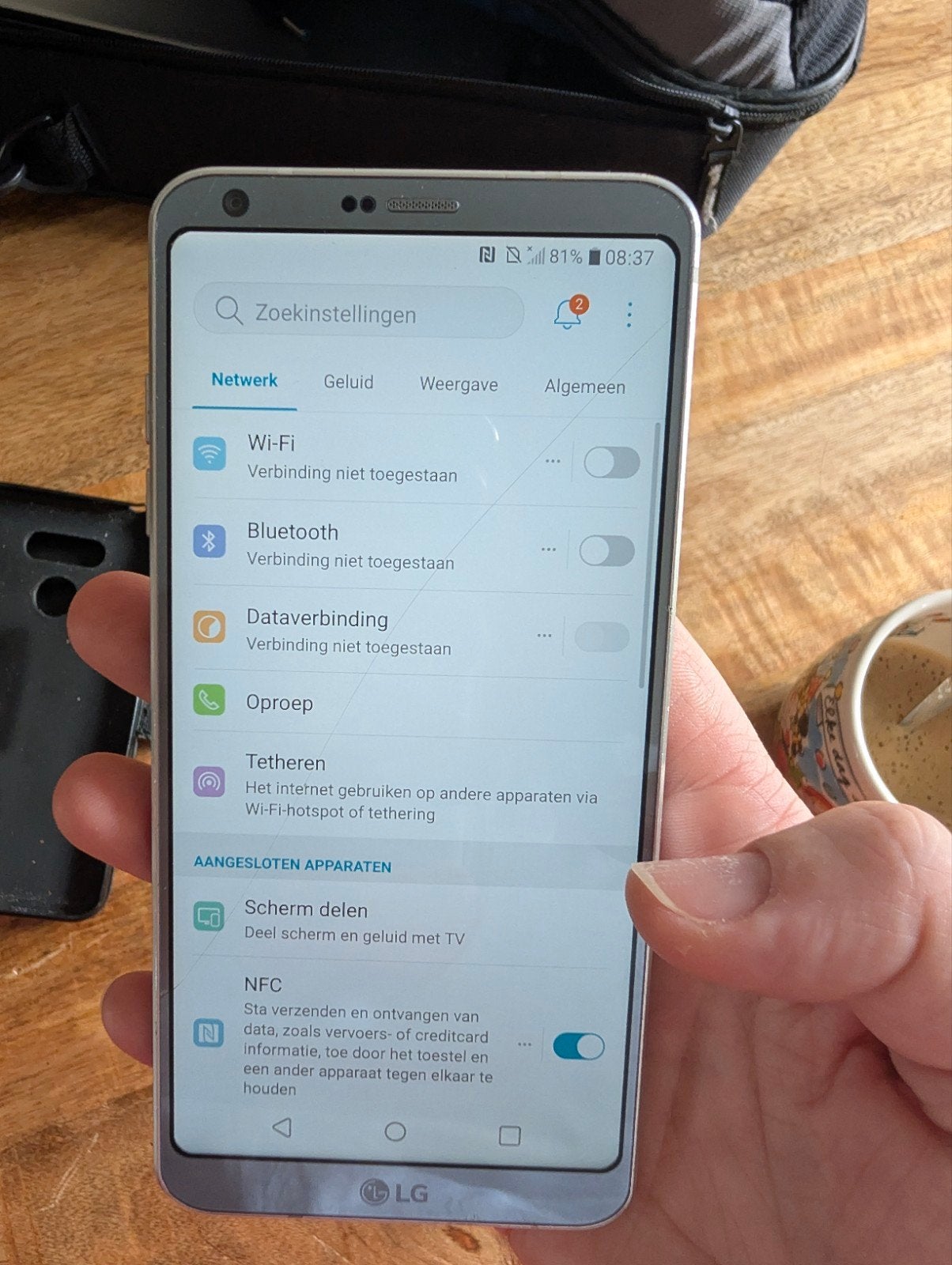 LG G6 met barsten (zonder oplader), Ophalen of Verzenden, Gebruikt, 6 megapixel of meer