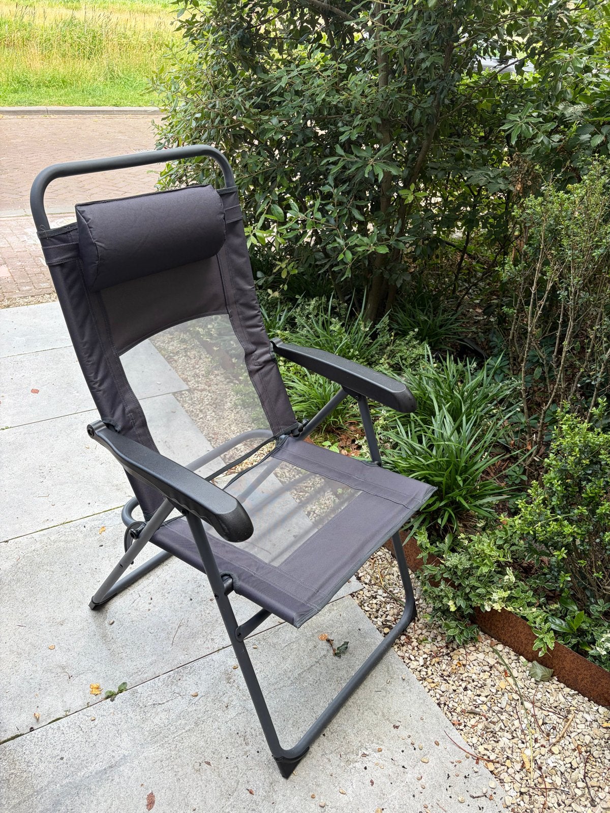 2x Praxis Tuinstoel - Verstelbaar, Zo goed als nieuw, Tuin en Terras, Tuinstoelen, Ophalen, Zo goed als nieuw, Textileen, Verstelbaar