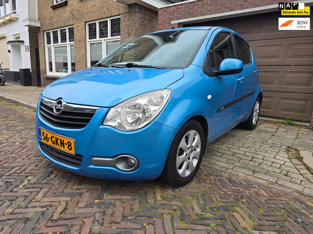 Opel Agila 1.2 Enjoy Automaat, Auto's, 4 cilinders, Blauw, Origineel Nederlands, Bedrijf