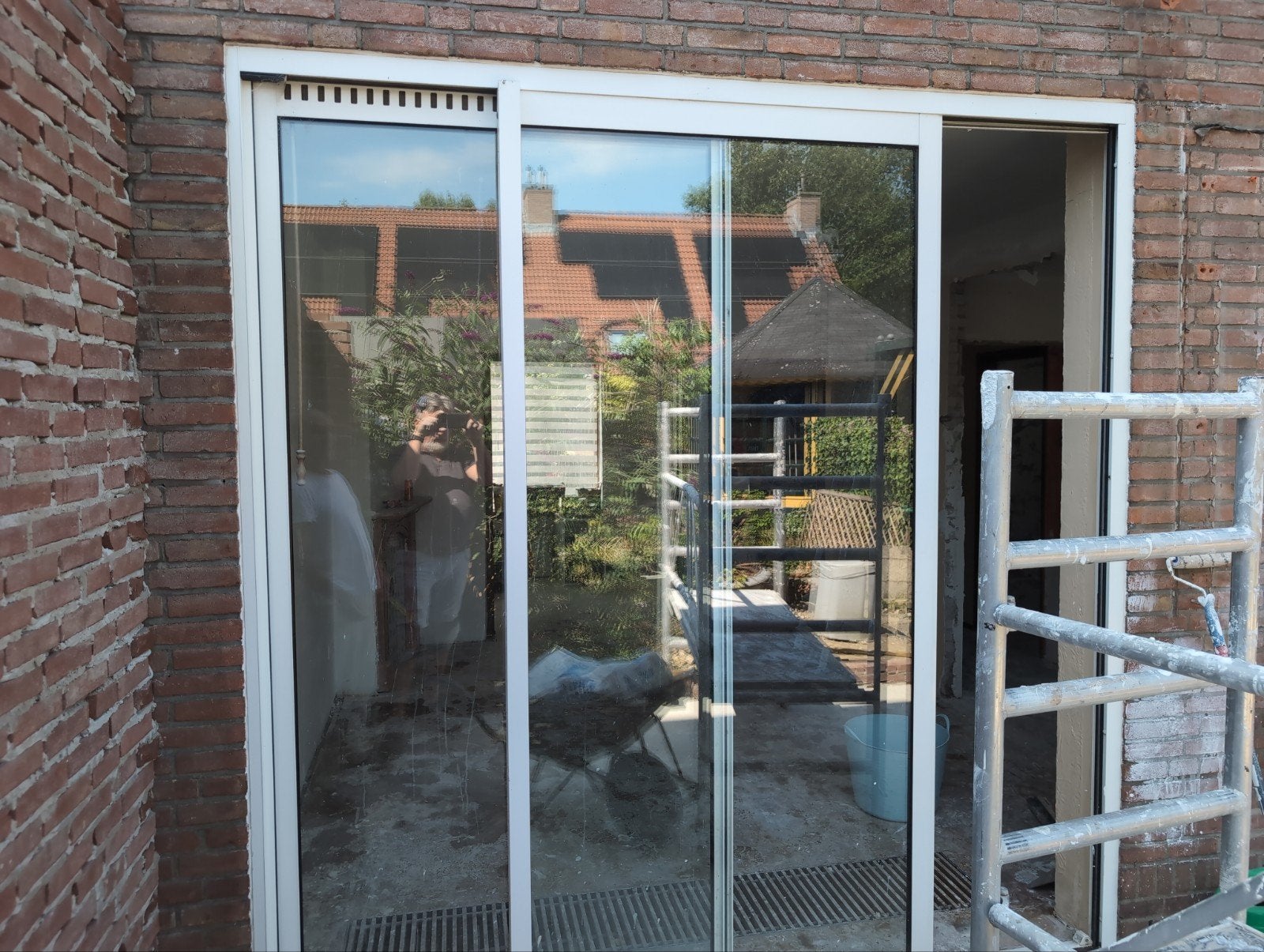 Aluminium Schuifpui met Isolatieglas en Ventilatie, Ophalen, Gevelraam of Ruit, Gebruikt, 160 cm of meer
