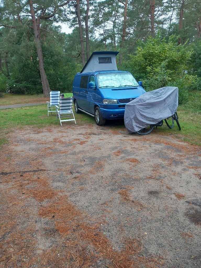 VW T4 Camperbus lange uitvoering, Caravans en Kamperen, Campers, Automaat, Chemisch toilet, Hefdak, Volkswagen