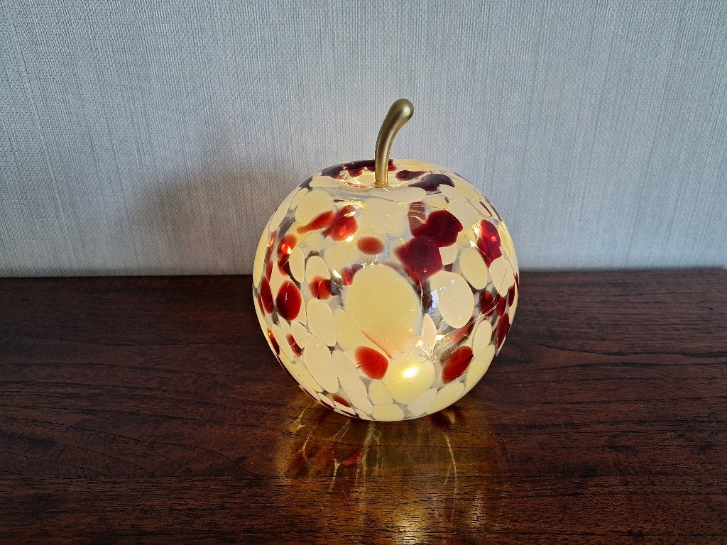 Glazen deco appel met verlichting, Ophalen of Verzenden, Nieuw, Glas