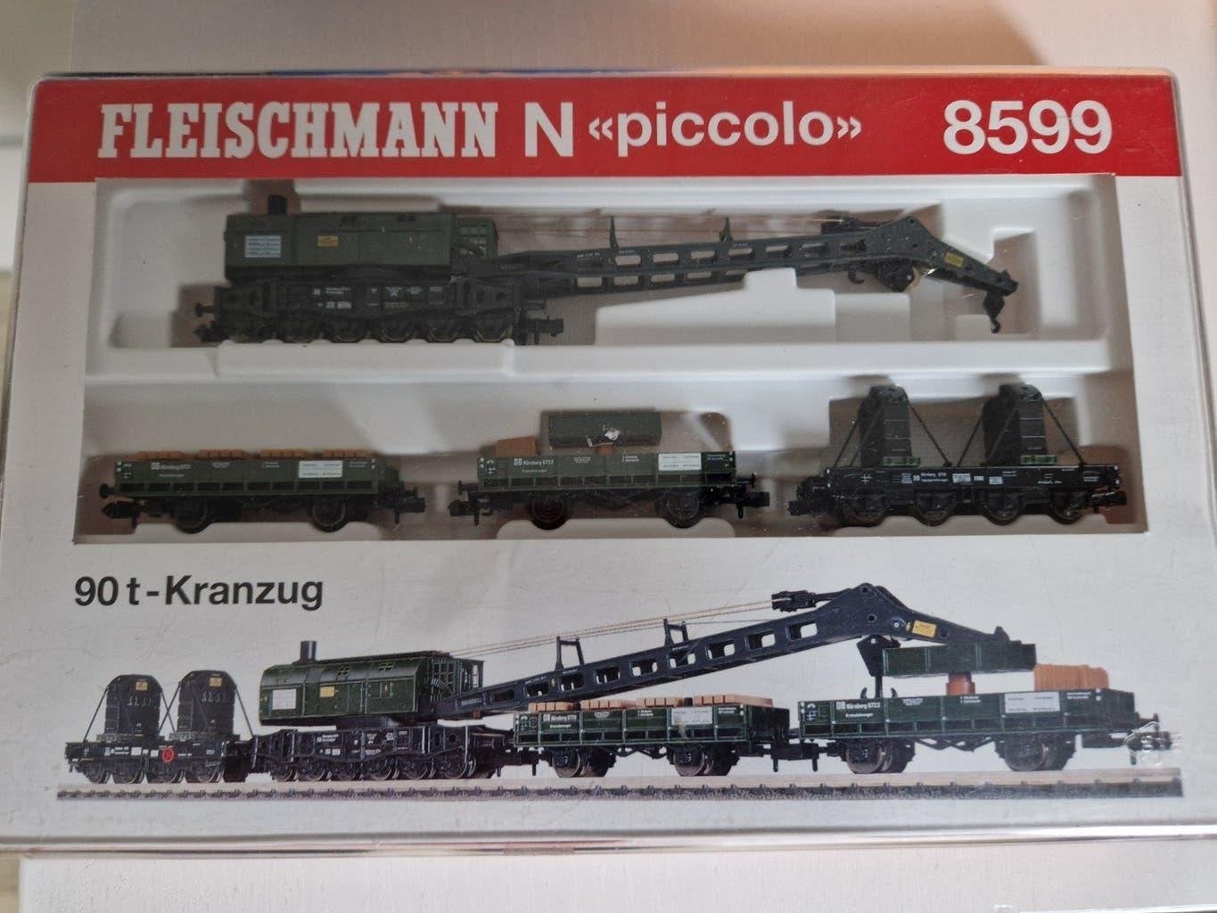 Fleischmann piccolo 90 ton kraanset 4-delig OVP, Treinset, Gelijkstroom, Fleischmann, Ophalen of Verzenden