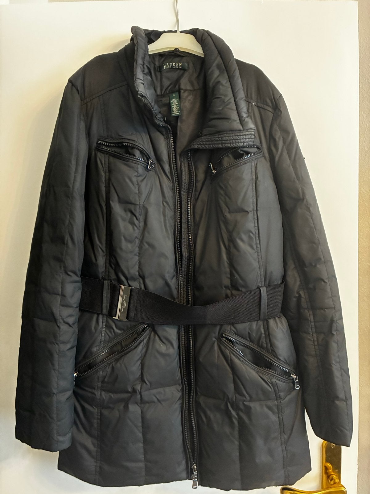 Ralph lauren Gewatteerde Jas met Riem, Kleding | Dames, Ophalen of Verzenden, Gedragen, Maat 36 (S), Zwart
