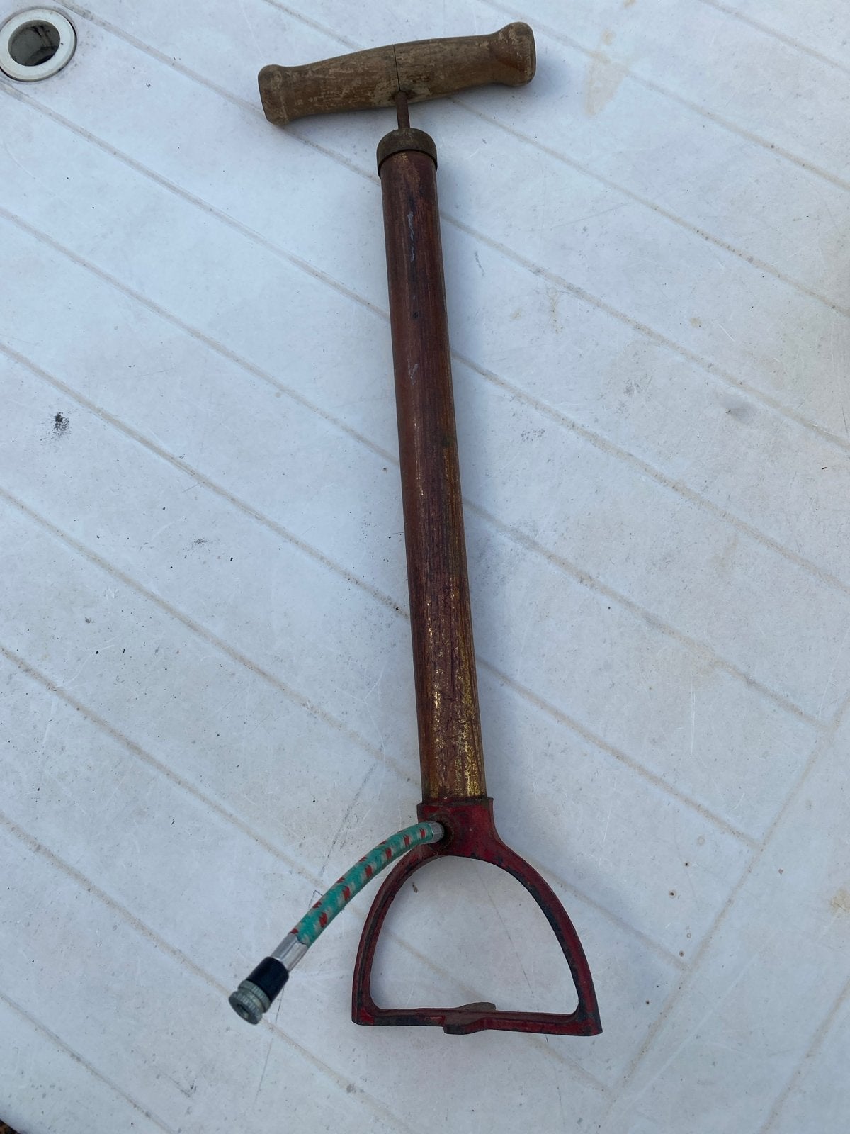 Vintage fietspomp met houten handvat, Fietsen en Brommers, Ophalen of Verzenden, Gebruikt