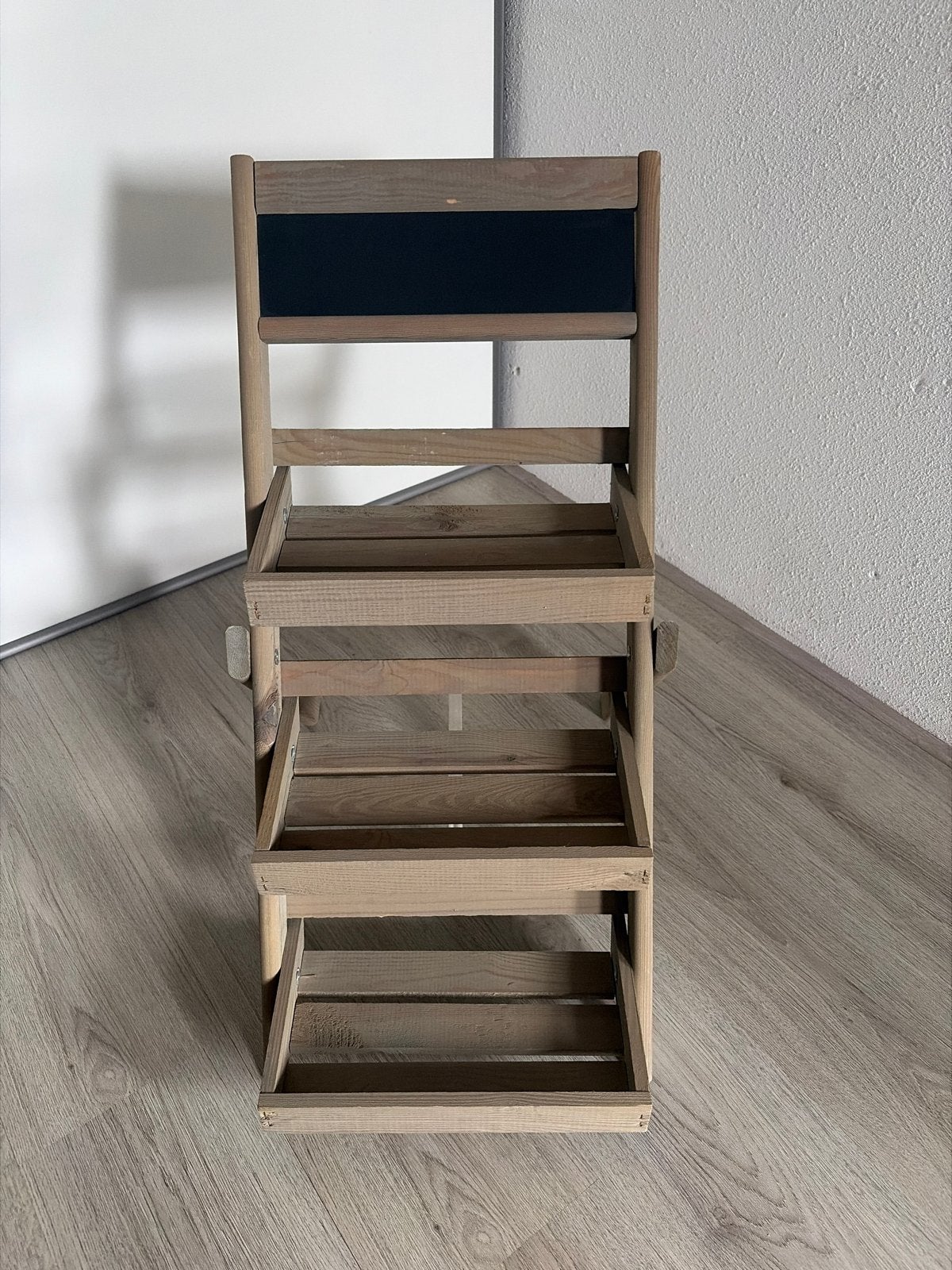 Houten opvouwbaar etagerek met krijtbord, Ophalen, Zo goed als nieuw