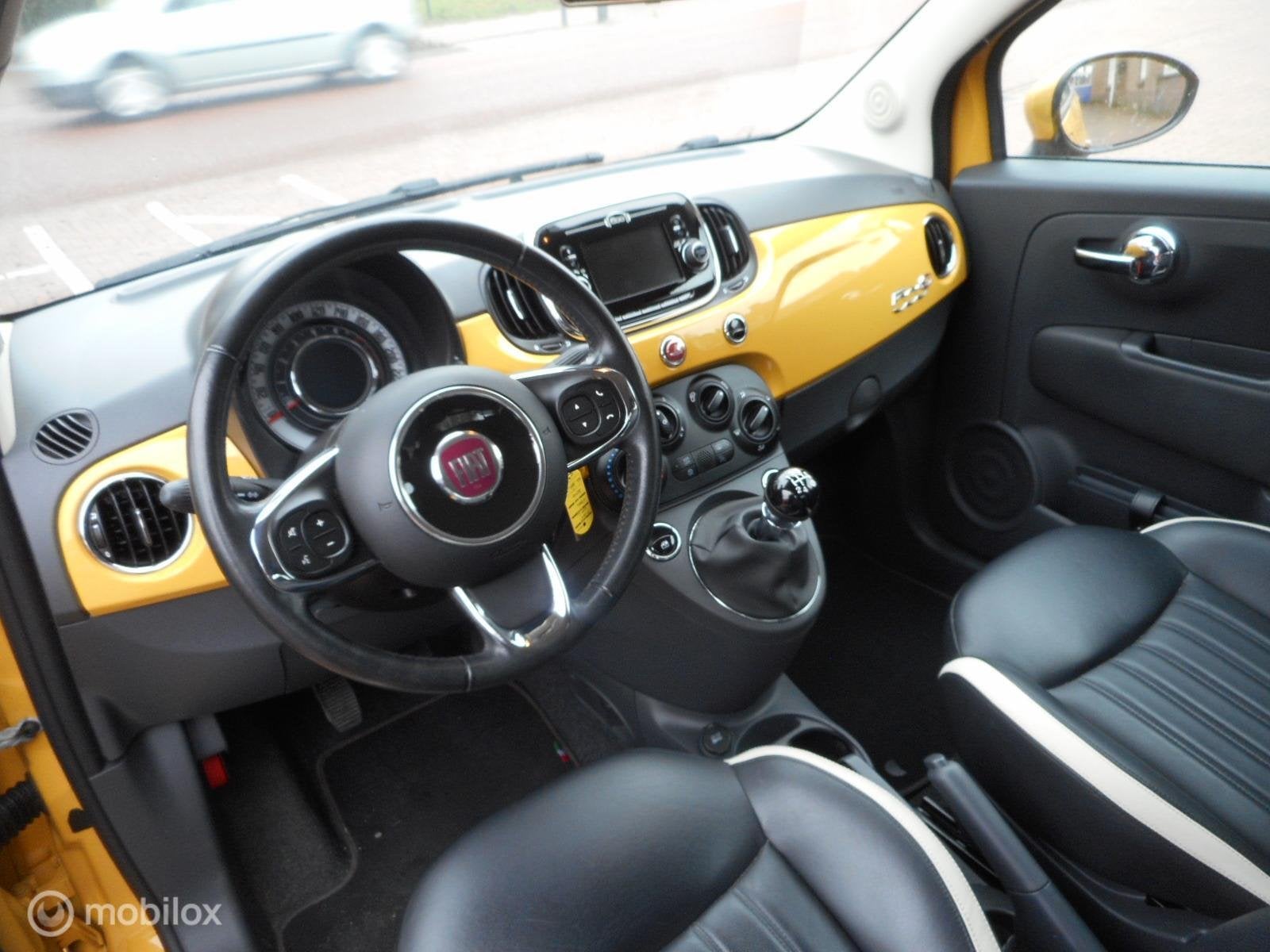 Fiat 500Cabrio TwinAir Turbo 80 Lounge NAVI+LEER+SPORTSTOELE, Auto's, Fiat, Gebruikt, Bedrijf, Handgeschakeld, 26 km/l