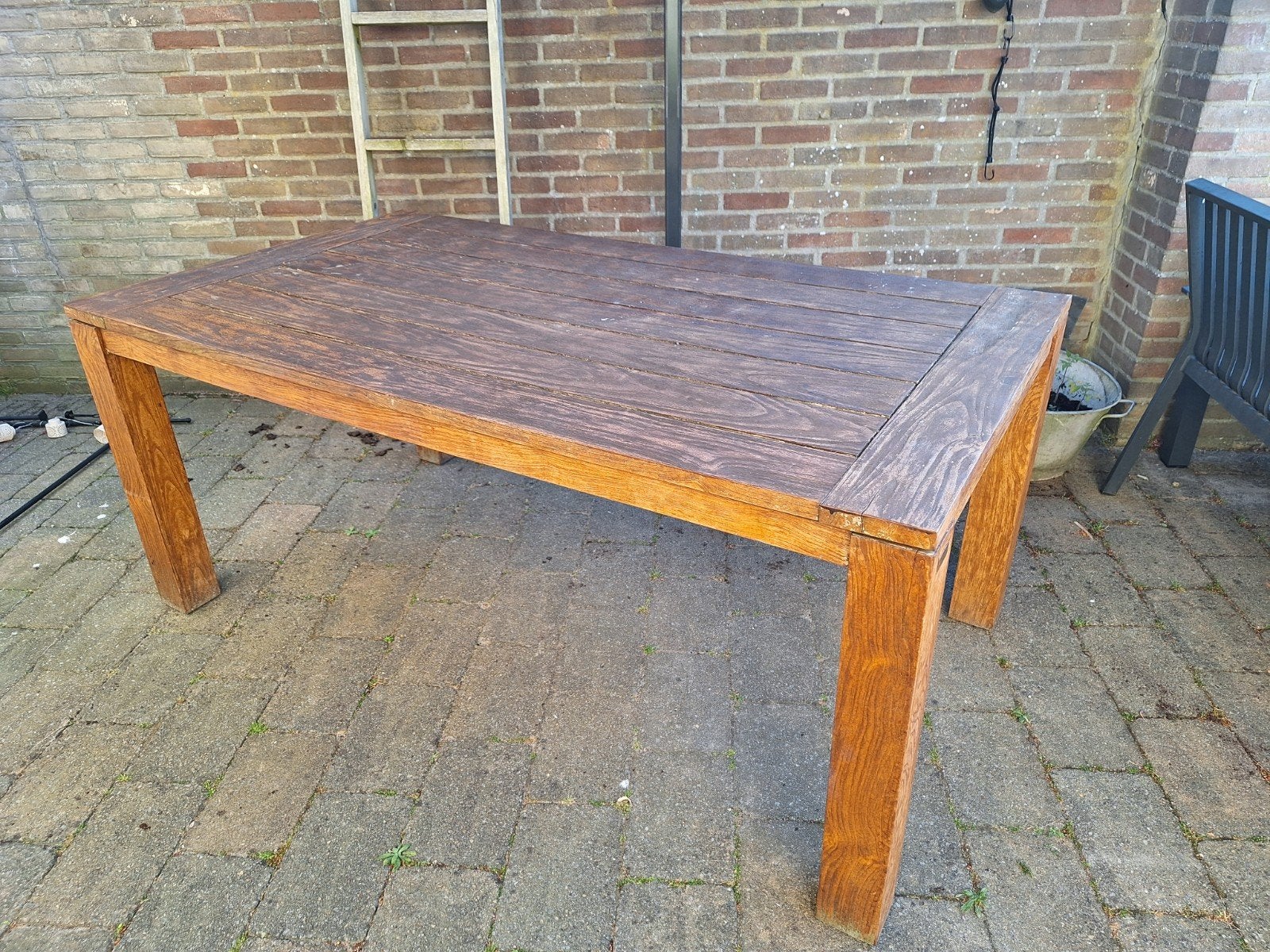 teak houten tuintafel 180100cm van celeste, Tuin en Terras, Tuintafels, Ophalen, Gebruikt, Rechthoekig, Teakhout