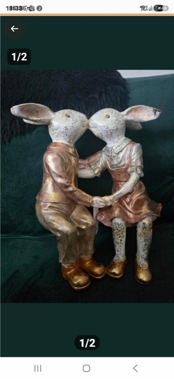 Schattig beeld van twee verliefde hazen., Verzamelen, Ophalen of Verzenden, Nieuw, Dier