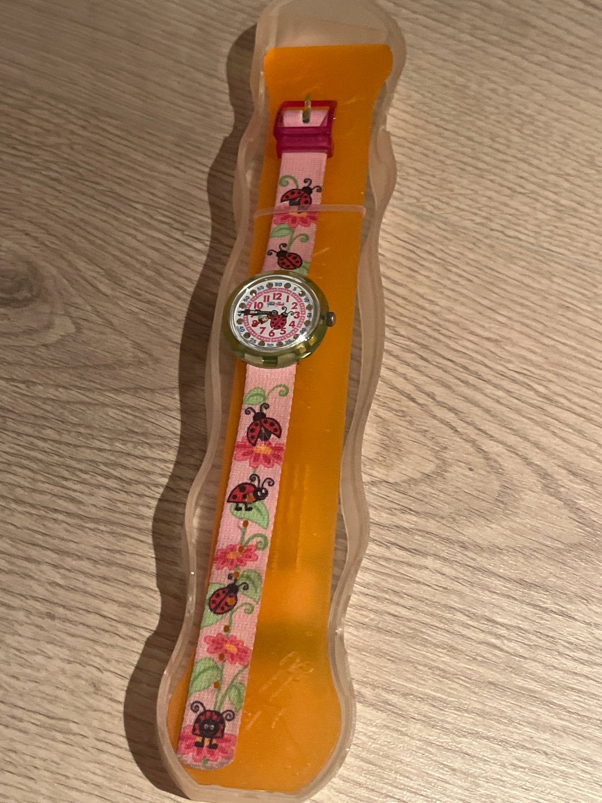 Flik Flak kinderhorloge lieveheersbeestje, Ophalen of Verzenden, Gebruikt, Roze, Meisje