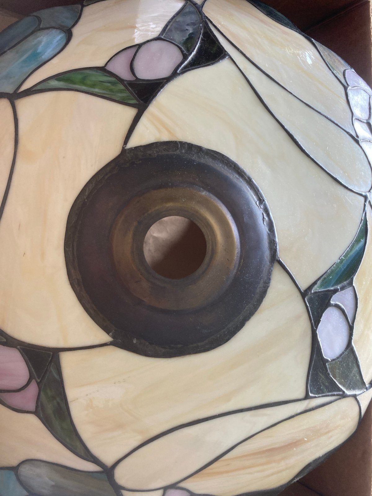 Unieke Tiffany Hanglamp - Handgemaakt Glas in Lood, Huis en Inrichting, Lampen | Hanglampen, Ophalen, Gebruikt, Glas, 50 tot 75 cm