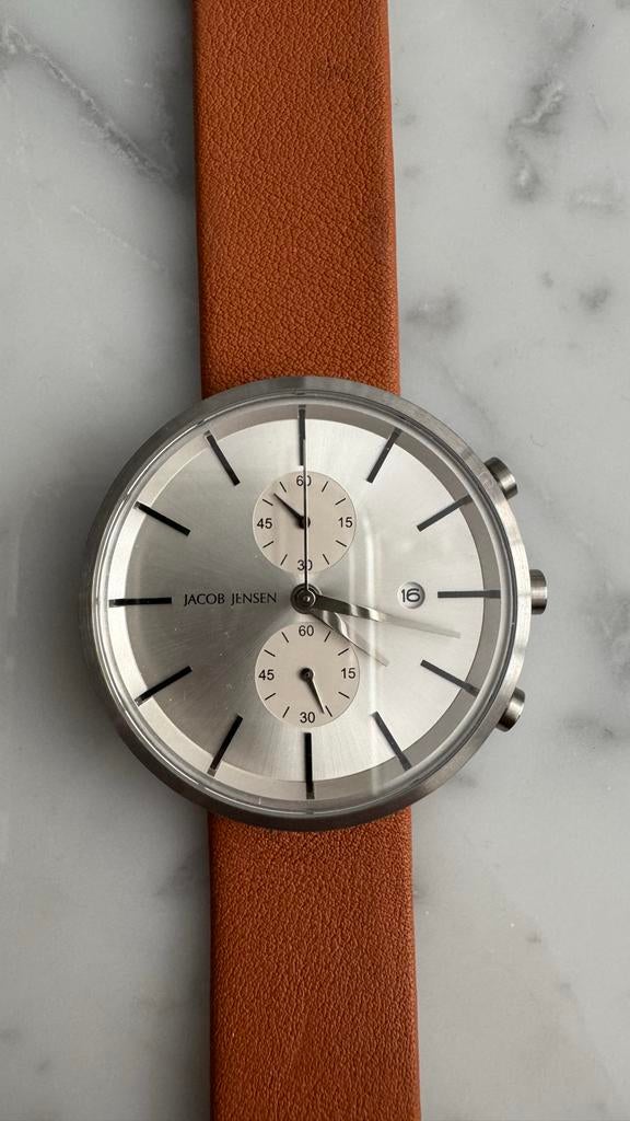 Jacob Jensen 622 Horloge - Stijlvol en Tijdloos Design, Sieraden, Tassen en Uiterlijk, Horloges | Heren, Overige merken, Leer