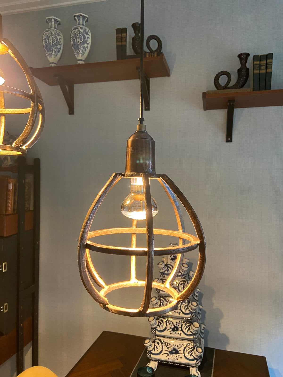 Lifestyle antiek brons kleur hanglampen 2 stuks, Ophalen of Verzenden, Zo goed als nieuw, Minder dan 50 cm