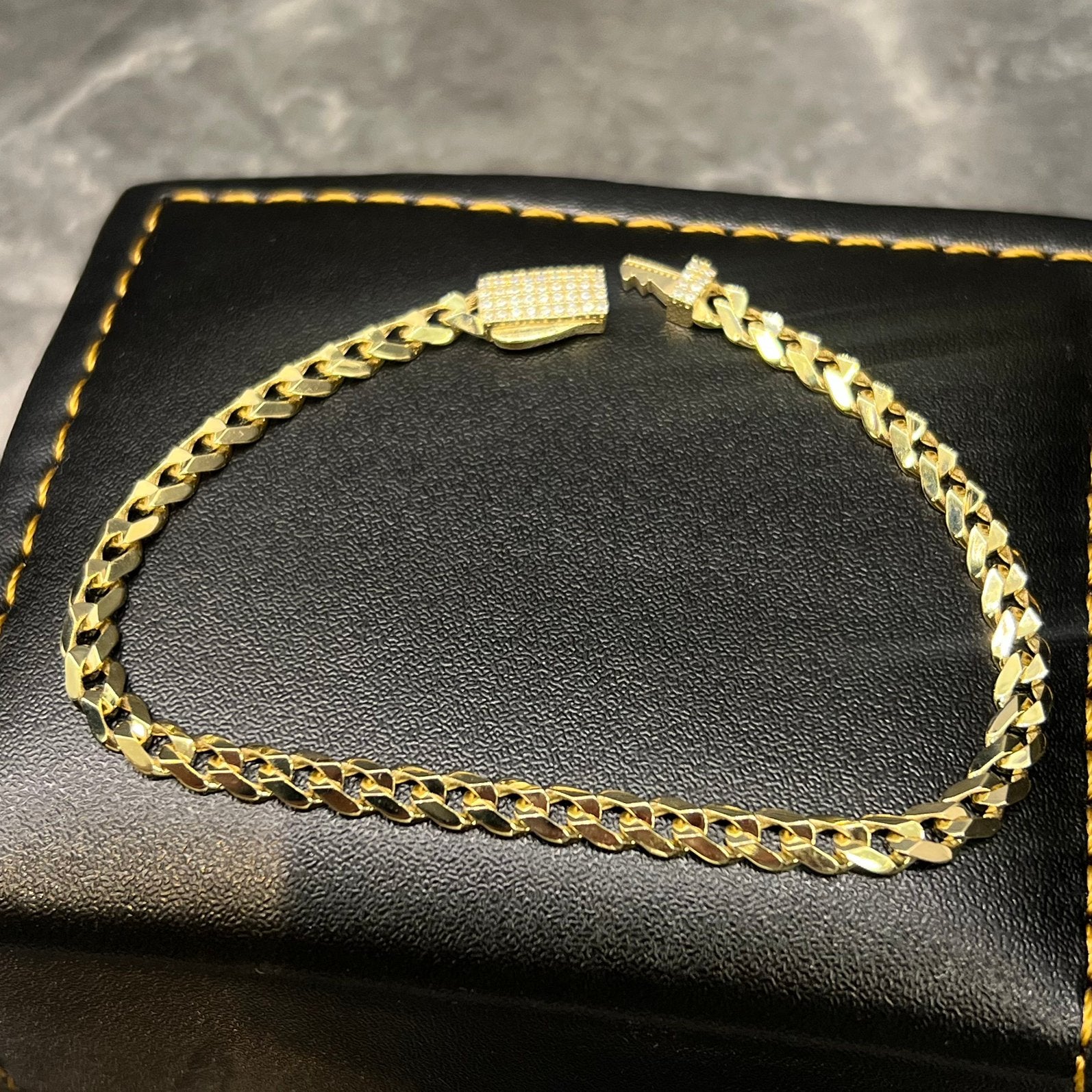 14 karaat gouden armband gourmet schakel diamond cut, Ophalen of Verzenden, Nieuw, Goud