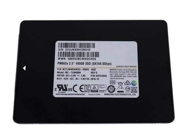 Samsung PM863a MZ-7LM480N 480GB SSD 2.5" SATA, Computers en Software, Harde schijven, Intern, Gebruikt, 480GB, Ophalen of Verzenden