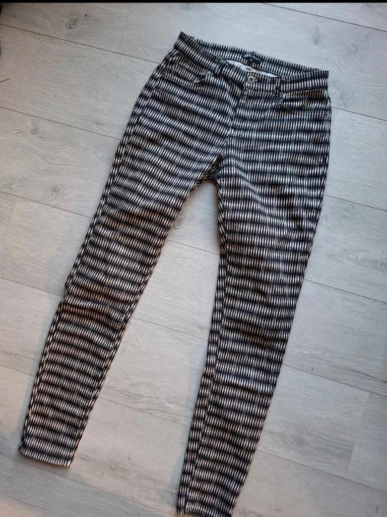 Didi broek zwart wit streep patroon maat 36, Zwart, Ophalen of Verzenden, Zo goed als nieuw, Maat 36 (S)