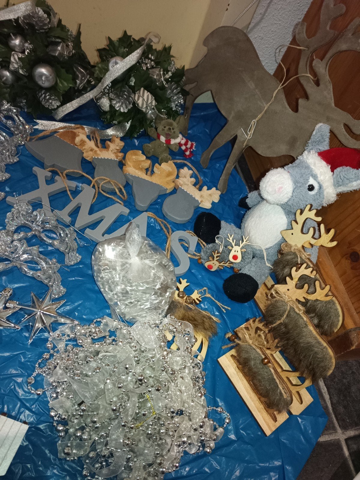 Zilveren kerst spullen decoratie, Ophalen of Verzenden