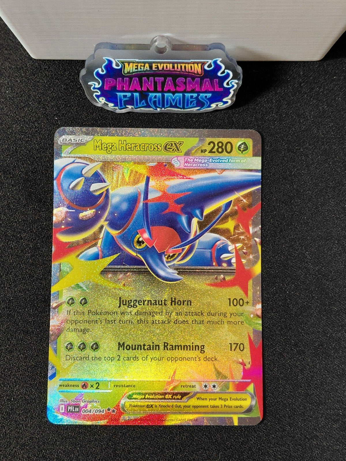 Mega Heracross EX 004/094 (Phantasmal Flames) Pokemon, Ophalen, Zo goed als nieuw, Meerdere kaarten