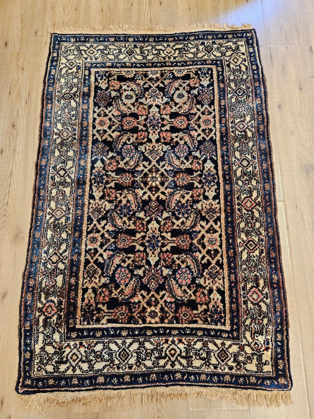 Vintage handgeknoopt perzisch tapijt bidjar 144x93, Info@SlatsAntiek.nl, Tweedehands, 100 tot 150 cm, Perzisch