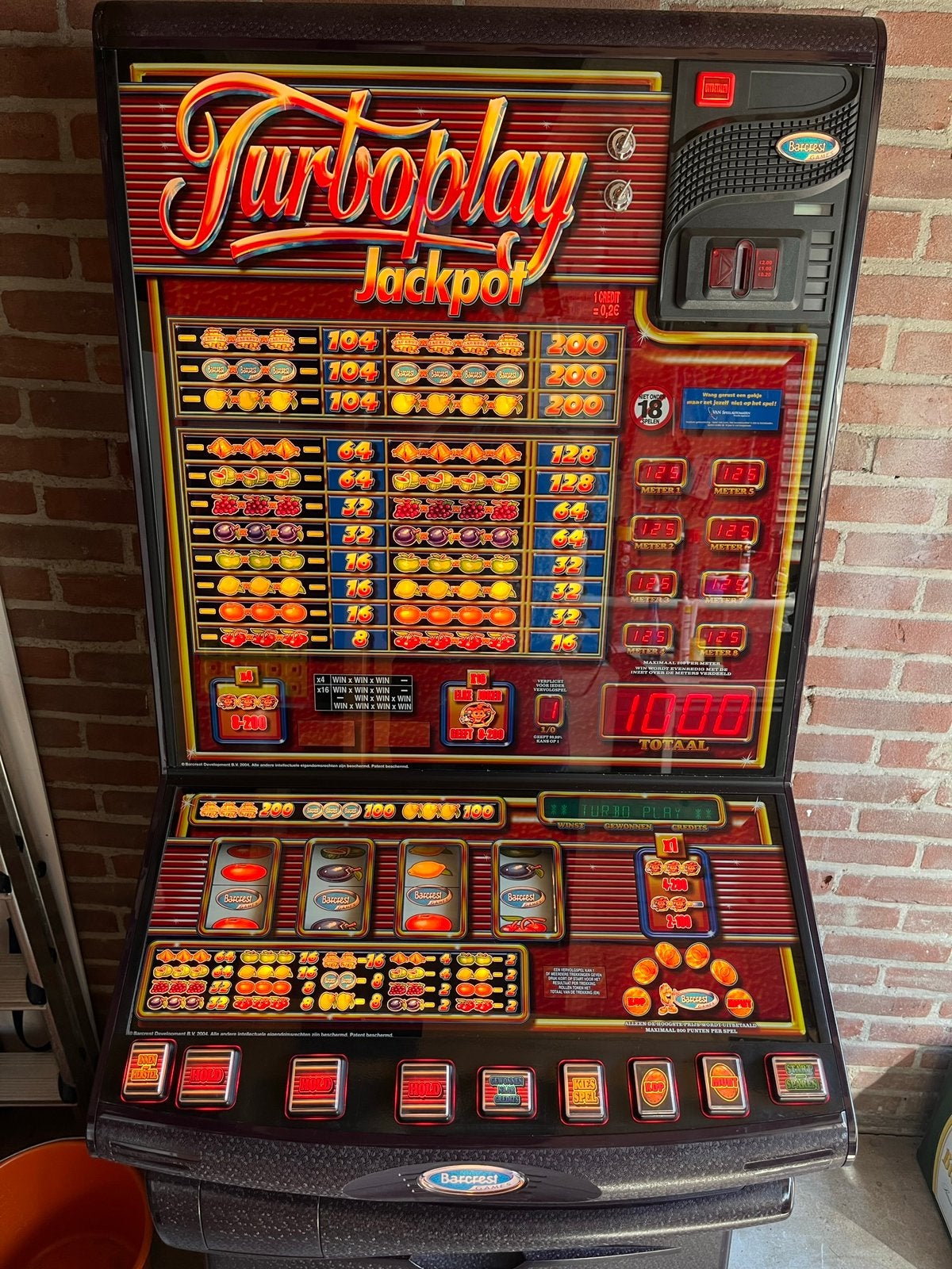 Turboplay Jackpot casino gokkast, Verzamelen, Automaten | Gokkasten en Fruitautomaten, Euro, Ophalen, Zo goed als nieuw, Met sleutels