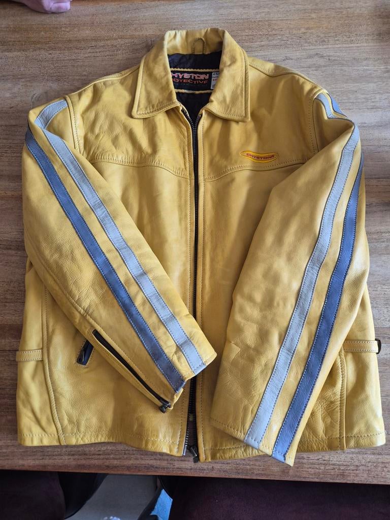 Chyston vintage leren jas, geel, maat M, Kleding | Heren, Ophalen, Gedragen, Geel