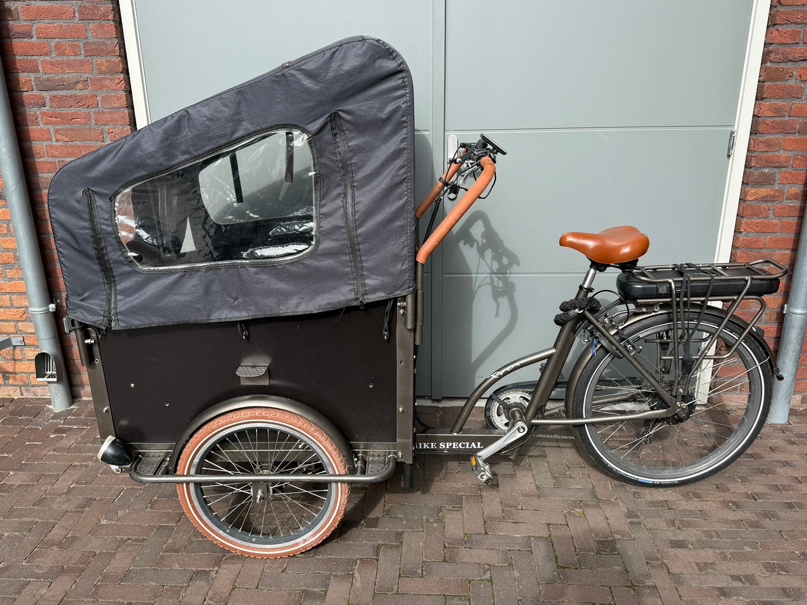 Troy Elektrische Bakfiets 2019!, Fietsen en Brommers, 4 kinderen of meer, Gebruikt, Velgrem, Elektrisch