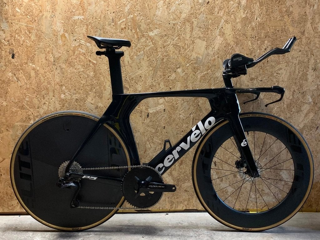Cervelo P5 tijdrit/triatlonfiets, di2, schijfrem, 28 inch, Carbon, 10 tot 15 versnellingen, Zo goed als nieuw