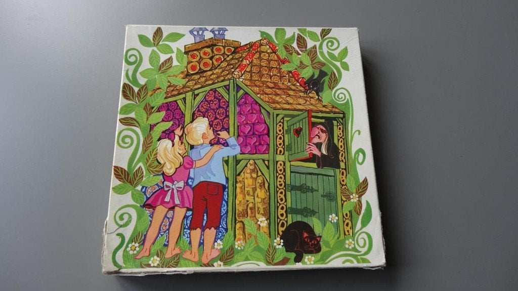 puzzel puzzle hout hans en grietje antiek vroeger sprookjes, Ophalen of Verzenden, 10 tot 50 stukjes, Gebruikt, Van hout