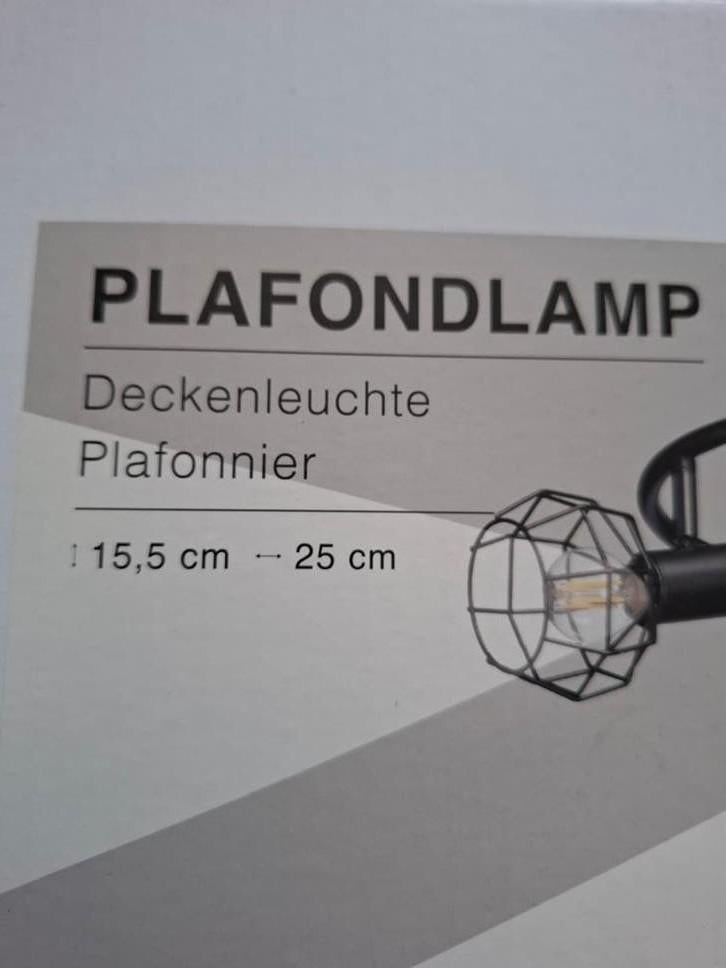 Nieuwe plafondlamp zwart., Ophalen, Nieuw, Modern