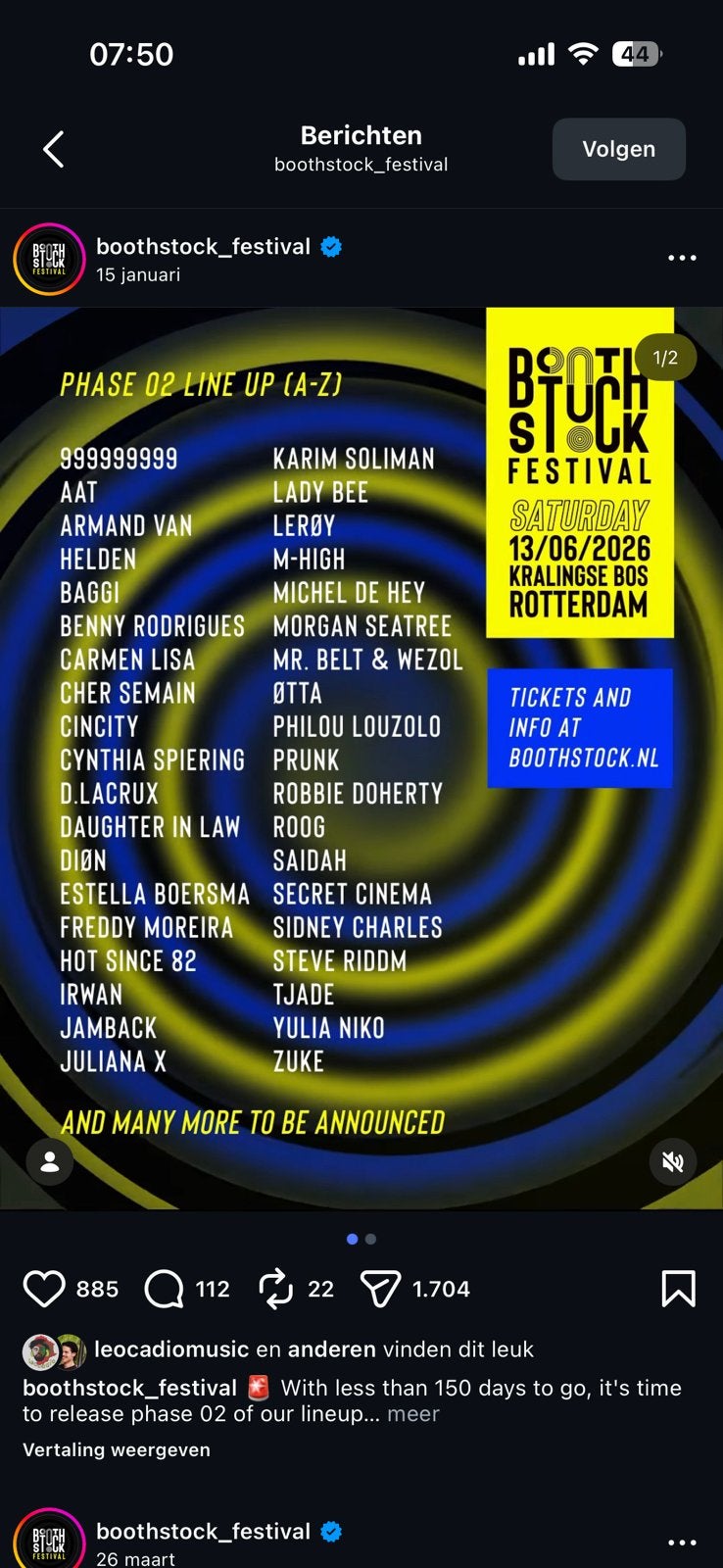 Boothstock ticket te koop, Eén persoon