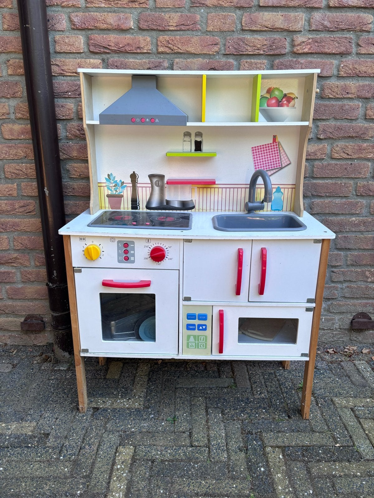 Houten speelkeuken met accessoires, Ophalen, Gebruikt, Hout, Speelkeuken