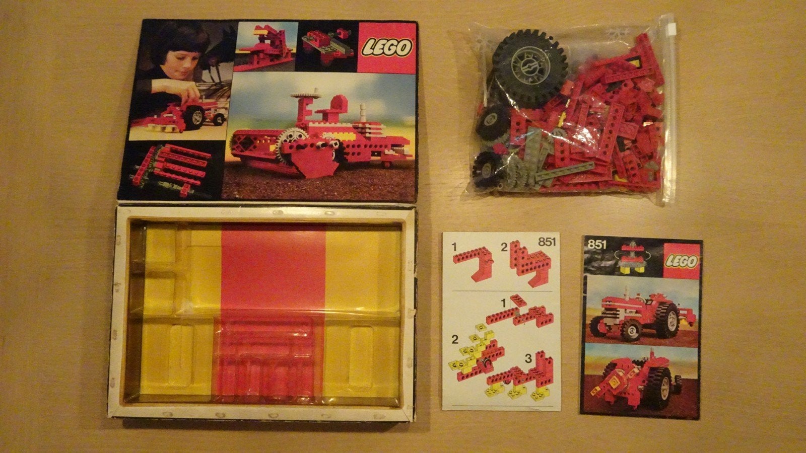 Lego 851 Tractor - Compleet met originele doos en instructie, Compleet, Gebruikt, Lego, Ophalen of Verzenden