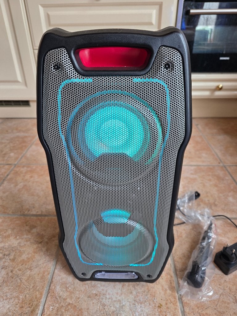 Sharp PS-929 boombox met microfoon en lichteffecten karaoke, Ophalen, Zo goed als nieuw, Complete set